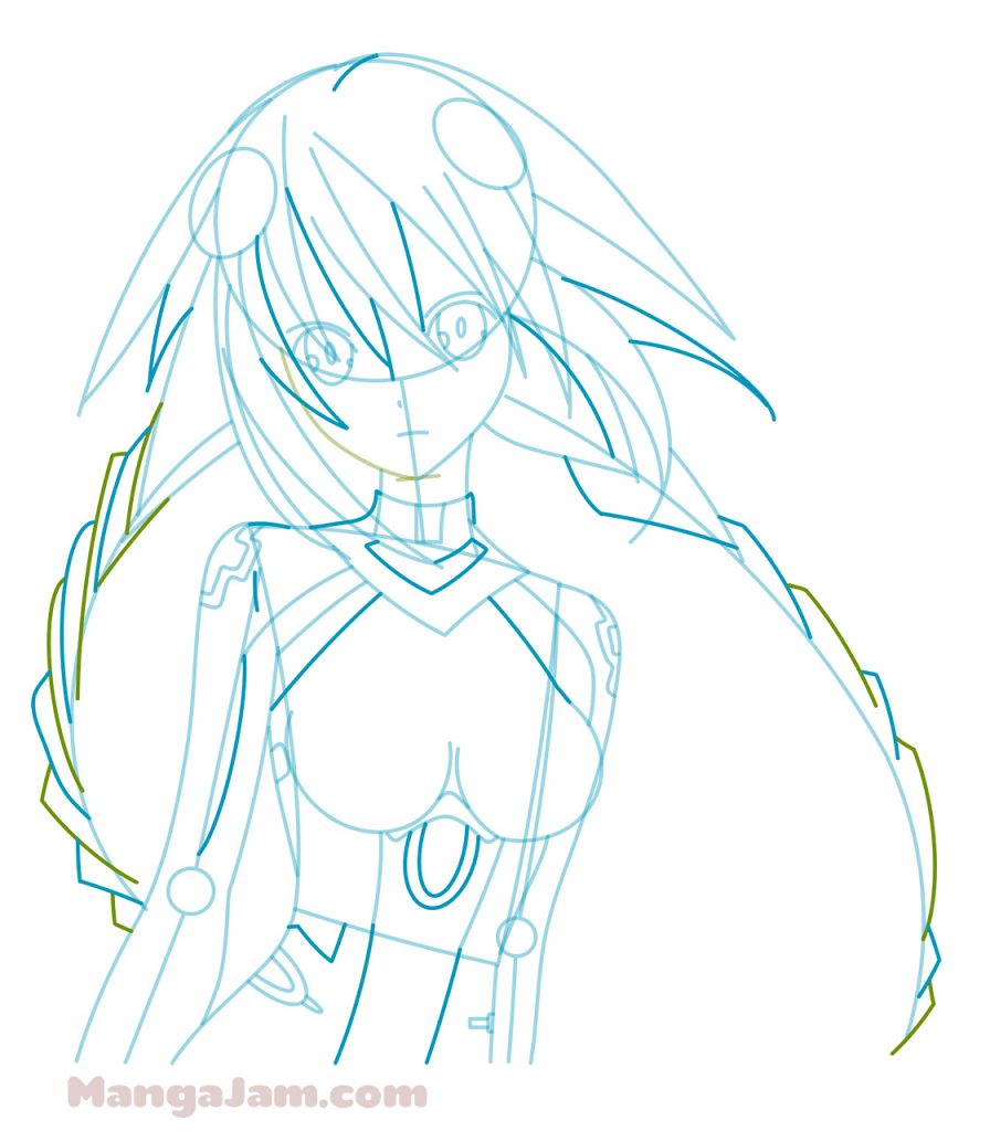 How to Draw Neptune from Hyperdimension Neptunia - MANGA-JAM.com