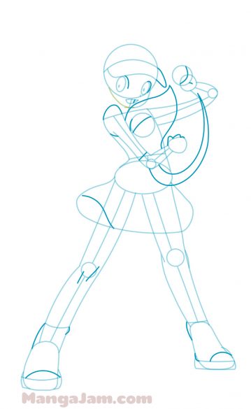 How to Draw Rosa with Snivy from Pokemon - MANGA-JAM.com