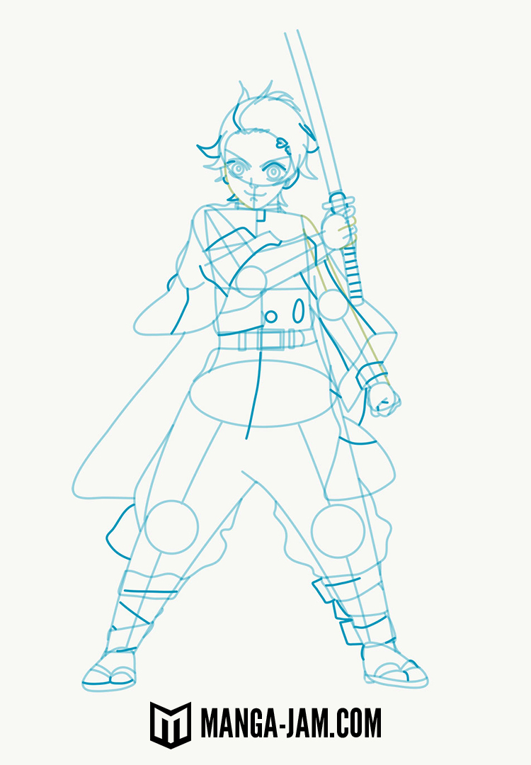 How to Draw Kamado Tanjirou from Kimetsu No Yaiba 06
