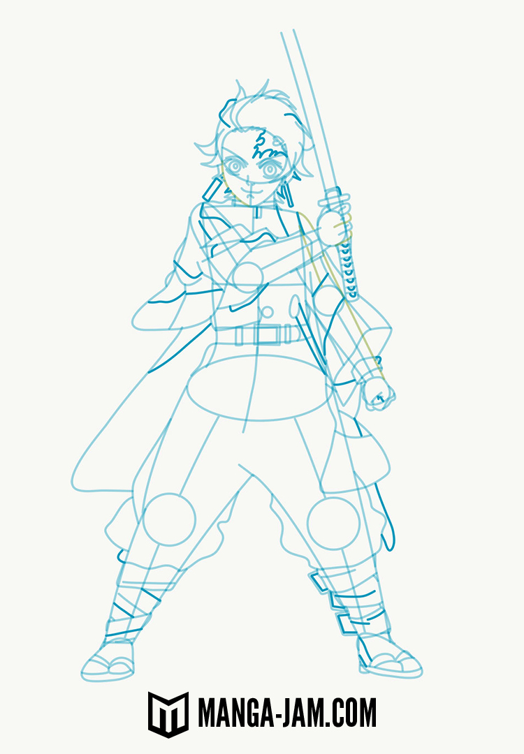 How to Draw Kamado Tanjirou from Kimetsu No Yaiba 07