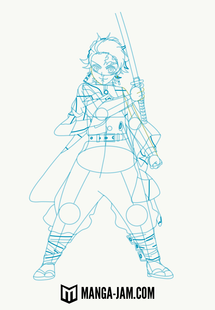 How to Draw Kamado Tanjirou from Kimetsu No Yaiba 08