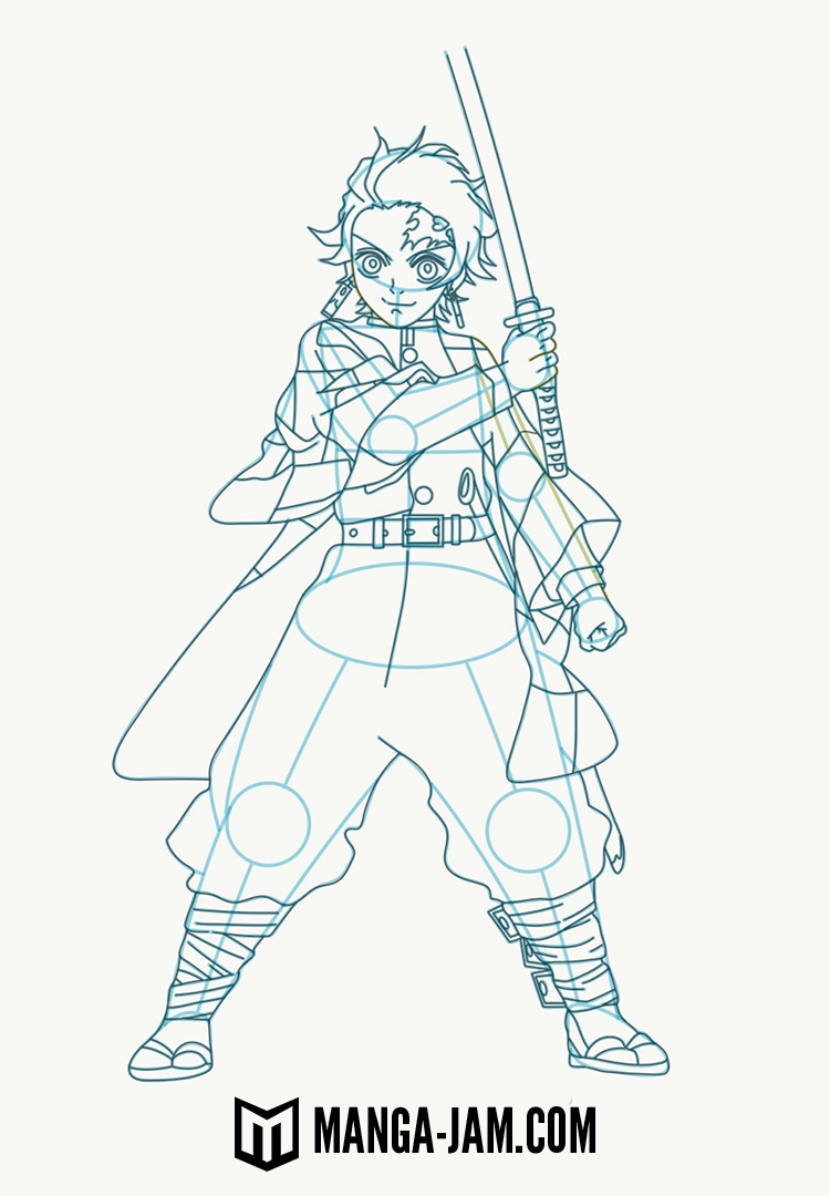 How to Draw Kamado Tanjirou from Kimetsu No Yaiba 09
