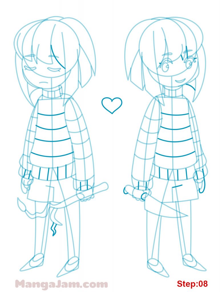 How to Draw Frisk & Chara from Undertale - MANGA-JAM.com