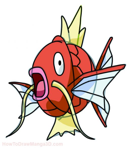How to draw Magikarp Pokemon - MANGA-JAM.com