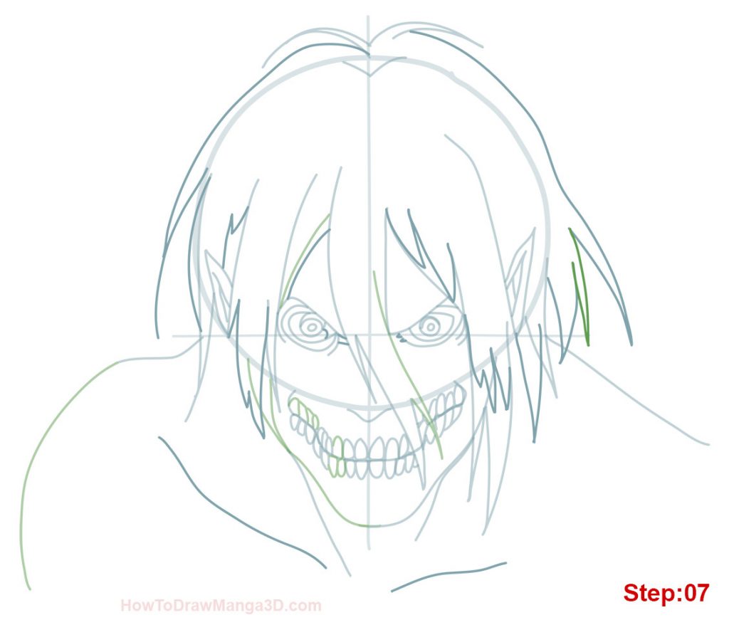 How to draw Eren in Titan form - MANGA-JAM.com