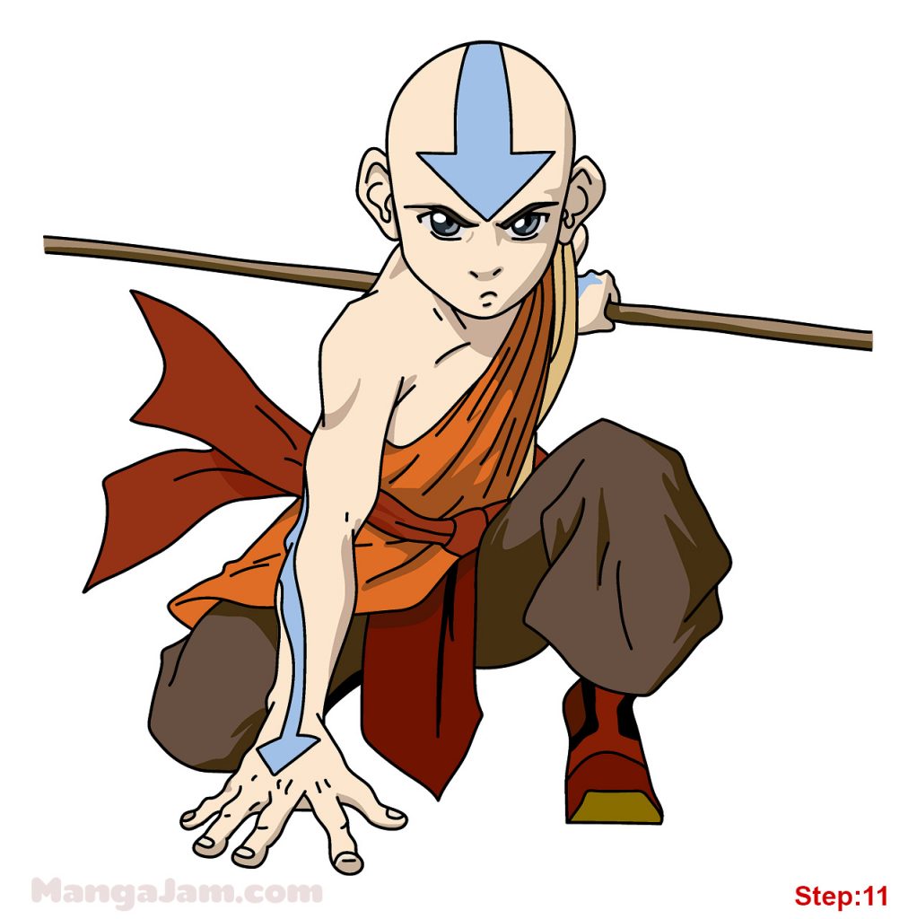 How to Draw Aang from Avatar - MANGA-JAM.com